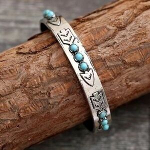 Southwest Style Turquoise Arrow Cuff Bracelet